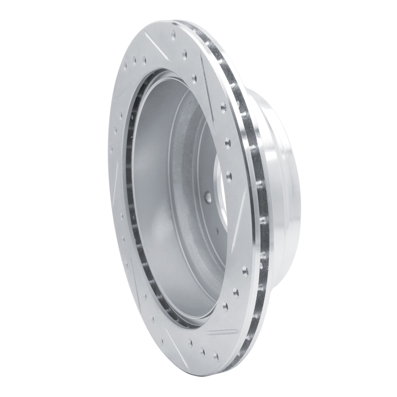 Acura SLX Brake Rotor (1) - Rear Left - R1 Concepts - Drilled & Slotted - Silver - `92-`04